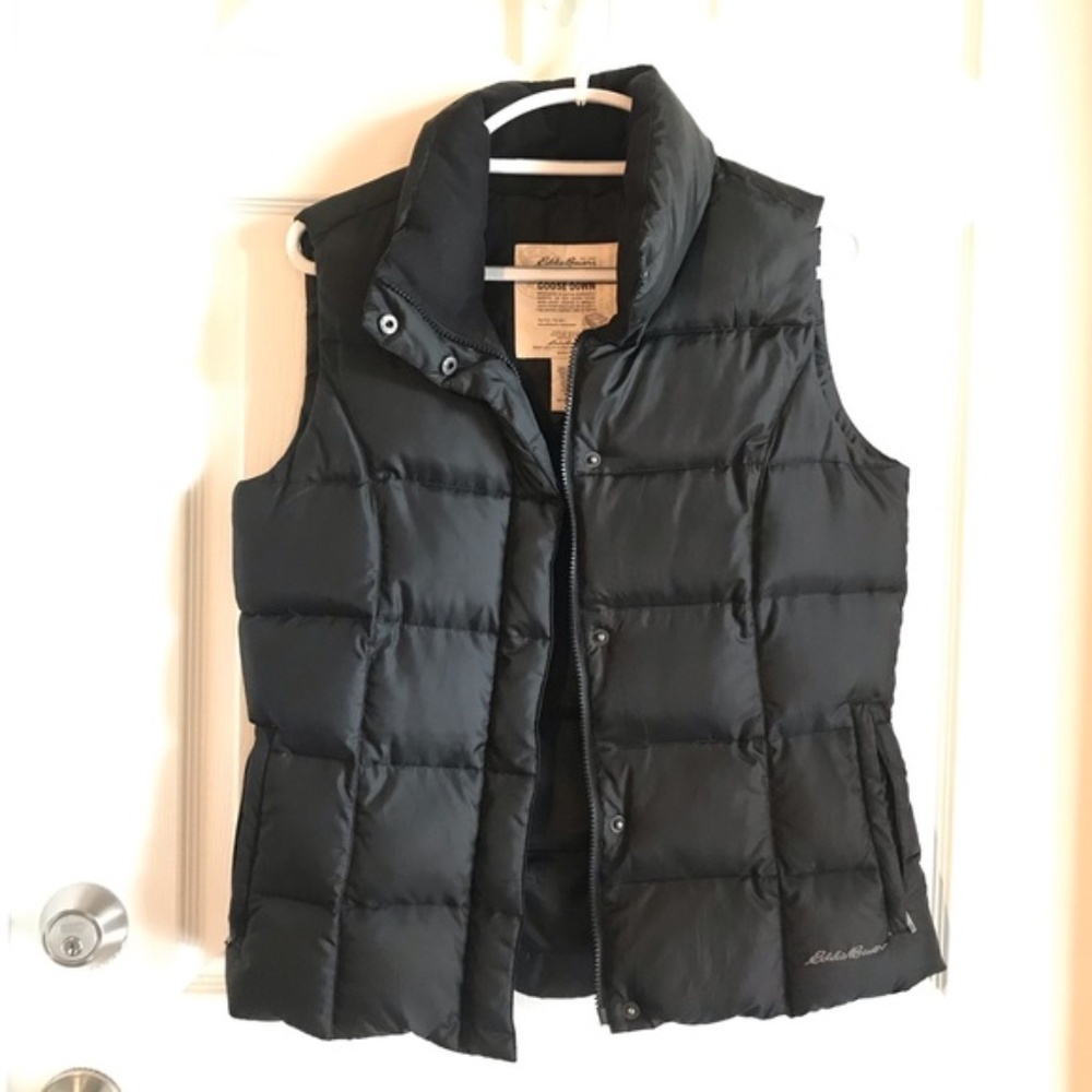 Black Quilted Goose Down Vest